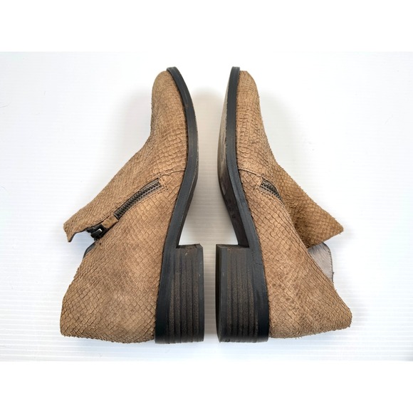 Eileen Fisher Tuck2 Ankle Booties Women 9 EUC Snake Skin Leather Zip Closure - Picture 4 of 11